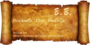 Bockmüller Boáz névjegykártya